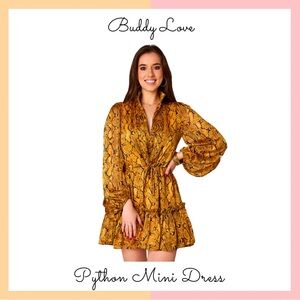 Buddy Love Python Mini Dress - Yellow